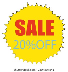 Sale 20%OFF discount sticker Vector