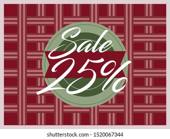 sale 25%, beautiful greeting card background or banner with vintagel theme. design illustration