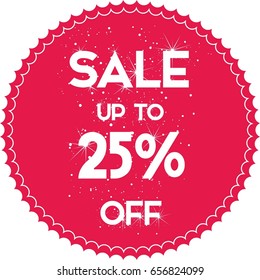 Sale up to 25 percent off