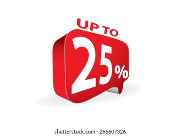 Sale up to 25 percent white sale 25 %