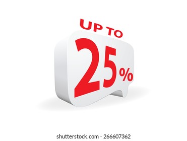 Sale up to 25 percent white sale 25 %