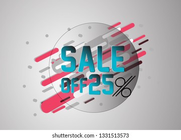 sale 25%, vector confetti, banner or poster for sport event.