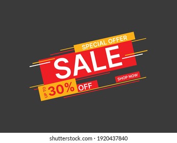 Sale 30% Off Banner Template Design