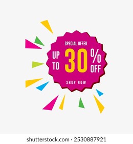 Verkauf bis zu 30% off-Label-Aufkleber, Gold runde Kreis Zickzack-Rand-Badge-Symbole für Werbung Rabatt-Produkt, Golden Vektor-Design glänzend für Verpackung Design-Element oder Shopping-Website