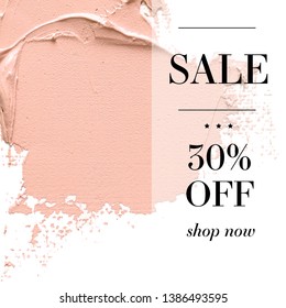 Sale 30% off sign over paint texture. Vector White isolated background.