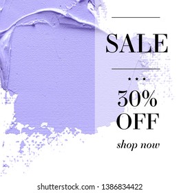 Sale 30% off sign over paint texture. Vector White isolated background.