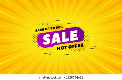Sale 30 percent off banner. Yellow background with offer message. Discount sticker shape. Hot offer icon. Best advertising coupon banner. Sale badge shape. Abstract background. Vector