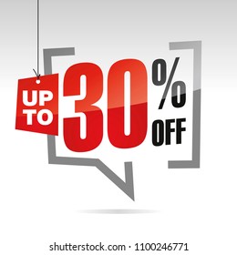 Sale up to 30 percent off solated sticker icon