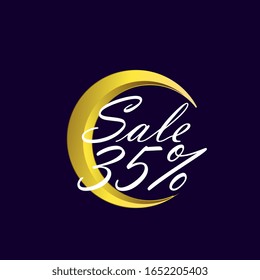 sale 35%, beautiful greeting card background or template banner. vector design illustration