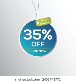 Sale and 35% Discount Tag Sale concept Illustrator Design