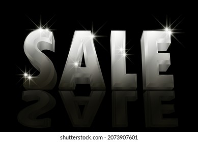 Sale 3d background, vector illustration