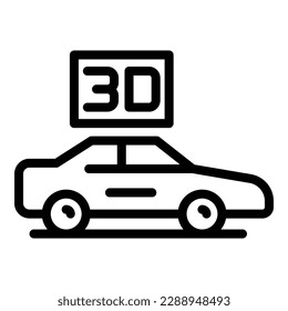 Sale 3d car icon outline vector. Printer design. Engine automotive