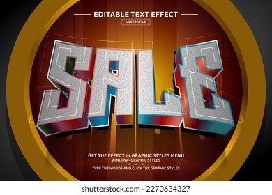 Sale 3D editable text effect template