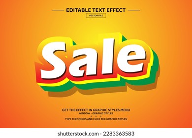 Plantilla de efecto de texto editable 3D de venta