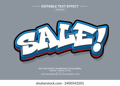 Sale 3D editable text effect template