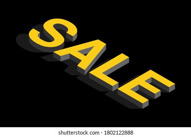 SALE with 3d isometric text effect. 