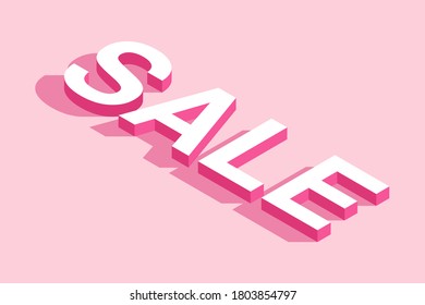 SALE with 3d isometric text effect. 