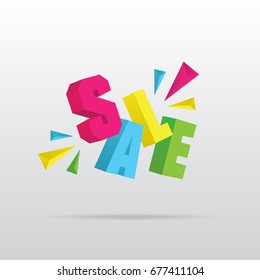 Sale 3D Text Illustration Vector