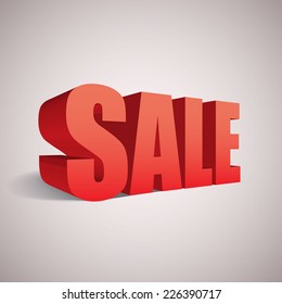Sale 3d vector text