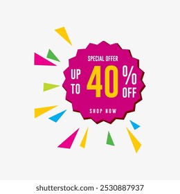 Verkauf bis zu 40% off-Label-Aufkleber, Gold runde Kreis Zickzack-Rand-Badge-Symbole für Werbung Rabatt-Produkt, Golden Vektor-Design glänzend für Verpackung Design-Element oder Shopping-Website