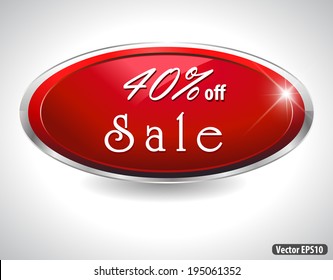 sale, 40 off sale - Red and silver Badge in Vector eps10 form