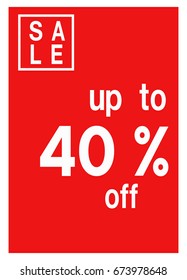 Sale 40%  on poster vector illustration for your design