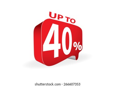 Sale up to 40 percent white sale 40 %