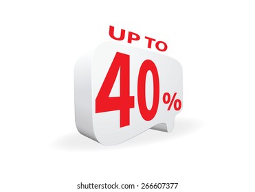 Sale up to 40 percent white sale 40 %