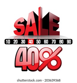 Sale 40%, vector illustration for your design, eps10, 4 layers, easy editable