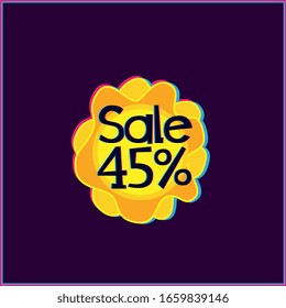 sale 45%, beautiful greeting card background or template banner with summer theme. vector design illustration