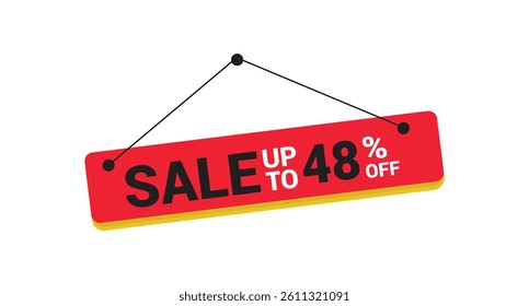 Sale 48% off banner. icon vector illustration