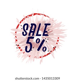 sale 5%, beautiful greeting card background or banner with flower theme. design illustration