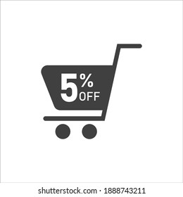 Sale - 5 percent off - red tag isolated - vector illustration