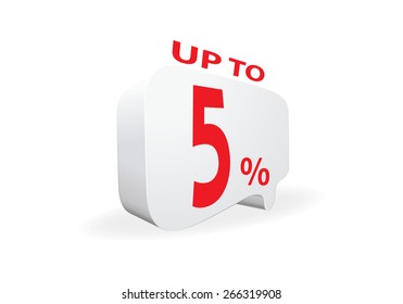 Sale up to 5 percent white
sale 5 %