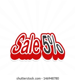Sale 5% tag . vector 