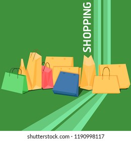 sale 50% 25% shopping bag discount cart card happy beautiful package store eps10