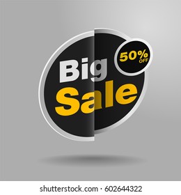 sale 50% banner stickers design.