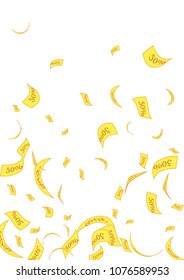 Sale 50% Colorful bright confetti isolated on a transparent background. Festive vector illustration
