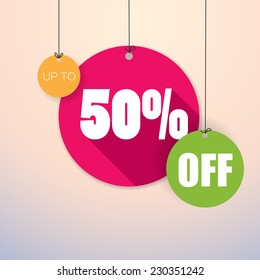 Sale Up to 50% - Colorful and fresh Vector Poster