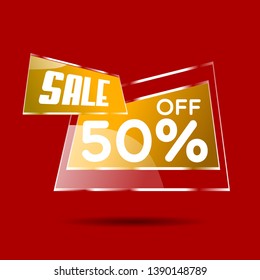 sale 50%, discount label for ramadan or muslim event