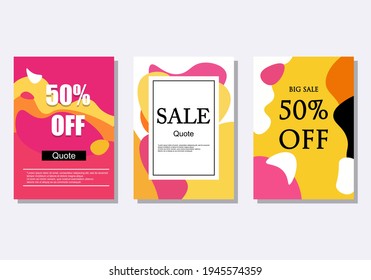 sale with 50% discount.  square banner for social media. Colored banner. Vector illustration