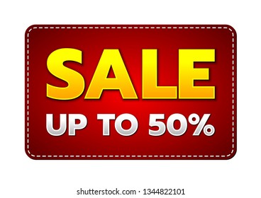 SALE up to 50% (Label) with stroke / Vecter Stock