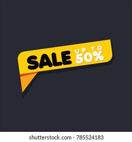 Sale Up to 50% Label Vector Template Design