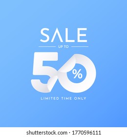 Sale up to 50% Limited Time Only Label Tag Vector Template Design Illustration