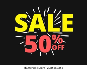 Sale up to 50 % off banner sign promotion