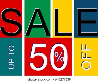 Sale up to 50% off, Beautiful paper art of Sale, shopping and business promotion, vector art. discount illustration for supermarket.Concept view of sales label for seasonal promotion,sale banner