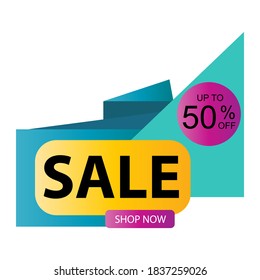 Sale up to 50% Off Best Offer Shop Now Vector Template Design Illustration