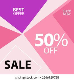 Sale up to 50% off Best Offer Shop Now Label Discount Vector Template Design Illustration