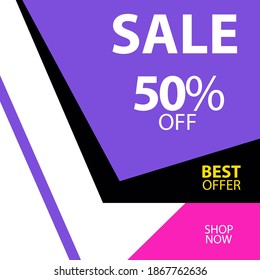 Sale up to 50% off Best Offer Shop Now Label Discount Vector Template Design Illustration