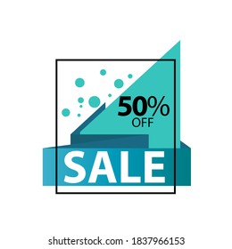 Sale 50% off Discount Label Vector Template Design Illustration